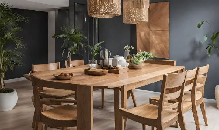 Wooden 6-Chair Dining Table