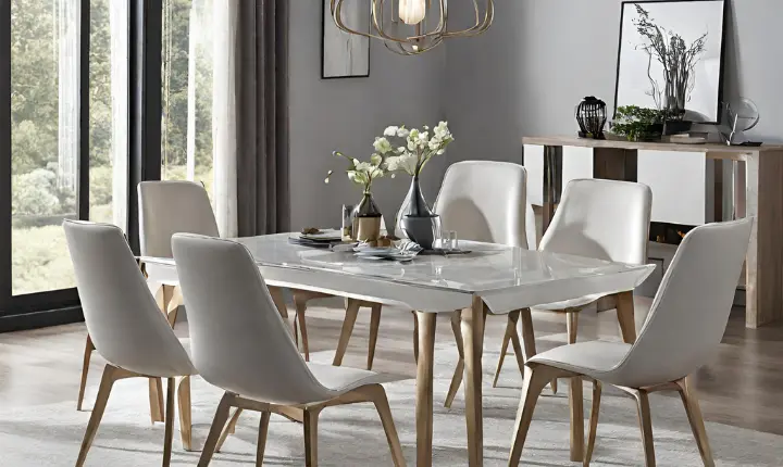 Modern 6-Chair Dining Table Set